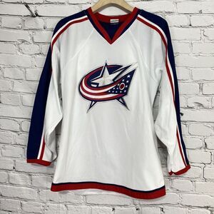Columbus Blue Jackets White and Navy Men's Hockey Jersey